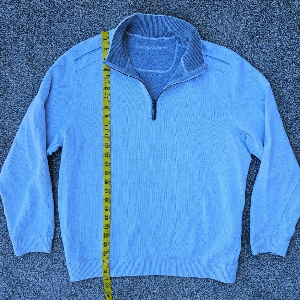 Men's Tommy Bahama Flip Coast Half Zip Sweatshirt Continental Heather Gray Large